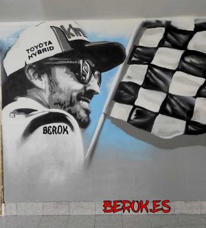 Graffiti Fernando Alonso Blanco Y Negro 300x100000